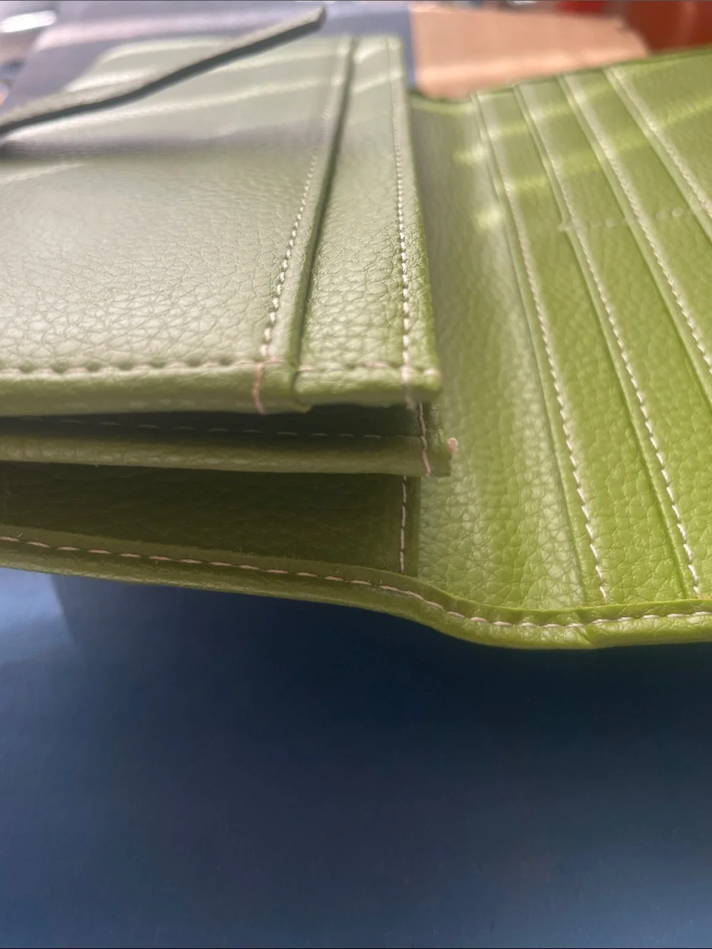 Hermes Lime Green Leather Long Wallet with H Tab
